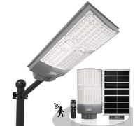 Lampadaire solaire LED 2000 W, 144 LED, avec détecteur de mouvement et télécommande, étanche IP67, lampe solaire d'extérieur pour jardin et cour, lumière blanche froide