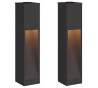 vidaXL Lampe d'allée solaire LED 2 pcs Noir Acier laminé à froid