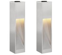 vidaXL Lampe solaire LED pour clôture, lot de 2, lumière blanche chaude, 18 x 18 x 80 cm