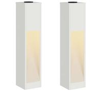 vidaXL Lampe d'allée solaire LED 2 pcs Blanc Acier laminé à froid