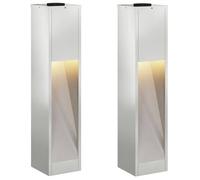 Lampadaire solaire LED - vidaXL - Galvanisé - 18x18x80 cm - Blanc chaud - Solaire - Autoportant