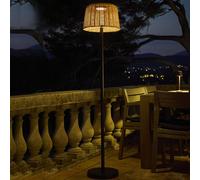 Lumisky Lampadaire solaire extérieur en poly rotin avec module LED blanc chaud télécommande MATEO SOLAR H160cm
