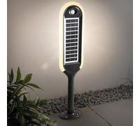 Lampadaire Solaire PIR esotec, Module Solaire Double Face, 2 Modes de Fonctionnement, Batterie Li-ION, détecteur de Mouvement, IP65, résistant aux intempéries, H=70,5cm 102272