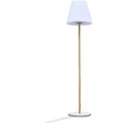 Lampadaire Solaire Rechargeable LUMISKY STANDY WOOD SOLAR, H150 cm, LED Blanc Chaud Dimmable, Métal Couleur Bois Scandinave