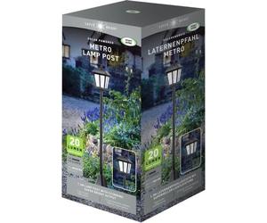 Lampadaire Solaire, SMART GARDEN Metro, 20 Lumens, Noir, 130 x 18 cm