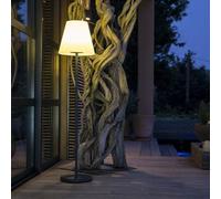 Lampadaire lumineux solaire et rechargeable pied métal LED blanc chaud/blanc dimmable STANDY SOLAR H150cm