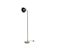Lampadaire Style Industriel Métal Noir et Bois H145cm - DENAE -