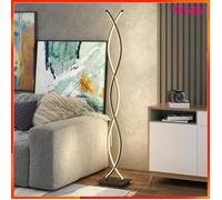 Lampadaire sur pied - AKOZON - 14297 - Double spirale - LED blanc neutre 4500K - 3 niveaux (interrupteur au pied)