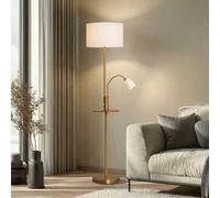 Lampadaire sur pied Aovan Lindby, bronze, Salon / Salle à manger, Métal, Moderne, Lampadaire Tissu