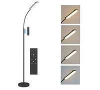Lampadaire sur pied de salon - HOMCOM - télécommande, contrôle tactile - température couleur et luminosité réglables - noir