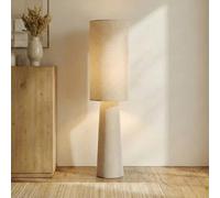 Lampadaire sur pied Elfie Lindby, beige, Salon / Salle à manger, Textile / Tissu / Soie, Scandinave, Lampadaire Tissu