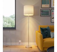 Lampadaire sur pied Everly Lindby, blanc, Salon / Salle à manger, Textile / Tissu / Soie, Moderne, Lampadaire