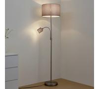 Lampadaire sur pied Jaileen Lindby, gris, Salon / Salle à manger, Métal, Moderne, Lampadaire Tissu