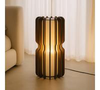 Lampadaire sur pied Juneta Lucande, bois foncé, Salon / Salle à manger, Bois, Scandinave, Lampadaire Bois