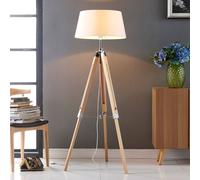 Lampadaire sur pied Katie Lindby, blanc, Salon / Salle à manger, Bois, Scandinave, Lampadaire Bois