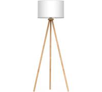Lampadaire Sur Pied LED en Bois à Trépied Blanc Protection Des Yeux Lecture Lampe à Pied du Design Moderne Nordique pour Salon Chambre Bureau