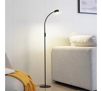 Lampadaire sur pied Maori Lindby, dimmable, noir, Bureau, Métal, Moderne, Lampadaire