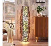 Lampadaire sur pied Nias Lindby, marron, Salon / Salle à manger, Bois, Moderne, Lampadaire