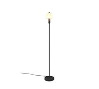 Lampadaire sur pied noir minimaliste avec abat-jour en verre, 1x E14 10W