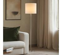 Lampadaire sur pied Parsa Lindby, blanc, Salon / Salle à manger, Textile / Tissu / Soie, Jeunes / étudiants, Lampadaire Tissu