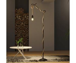 Lampadaire sur pied Ropina Lucande, noir, Salon / Salle à manger, Métal, Vintage, Lampadaire
