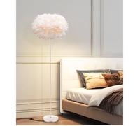 Lampadaire Sur Pied Salon En Plume,Lampe Sur Pied Blanc D'Éclairage De Salon,150Cm Maison Décoration Led Lampadaires Avec In[IN111]