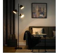 Lampadaire sur pied salon - HOMCOM - style industriel 3 abat-jours orientables décoration - acier - 38x28x169cm - noir