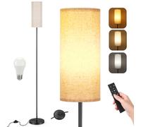 Lampadaire sur Pied Salon, lampe sur pied moderne de 171.5cm à intensité variable avec 3 températures de couleur, abat-jour en lin beige et, Télécommande et Interrupteur à Pied (ampoule 12 W incluse)