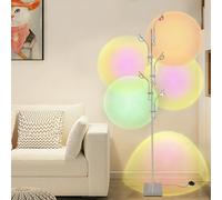 Lampadaire sur Pied Salon Projecteur RGB,Lampe sur Pied avec 5 Têtes d'éclairage Réglables,Lumière d'Ambiance LED Lampadaires 3000K,Lampe Coucher de Soleil avec Filtres de Couleur Interchangeables