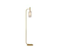 HOMCOM Lampadaire sur Pied Salon, Lampe sur Pied 152 cm, avec Abat-Jour en Verre Texturé, Interrupteur, Ampoules E27 LED, Halogène (Non Fourni), pour Chambre, en Métal, Or