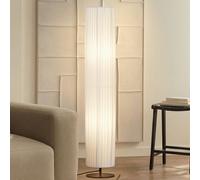 Lampadaire sur pied Virelle Lindby, blanc, Salon / Salle à manger, Textile / Tissu / Soie, Lampadaire Tissu