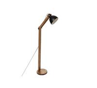 Lampadaire sur pieds en bois de pin et fer coloris naturel / noir- Longueur 52 x Profondeur 28 x hauteur 158 cm--