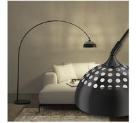 Lampadaire - TECTAKE - Lampe sur pied ARCUS au style rétro en acier, arche téléscopique et abat-jour pivotant, Ø 187-206 cm - Noir