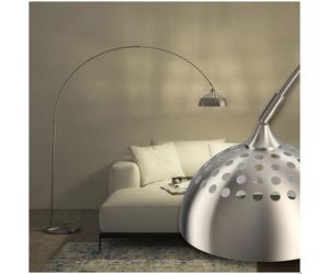Lampadaire - TECTAKE - Lampe sur pied ARCUS style rétro en acier arche téléscopique et abat-jour pivotant Ø 187-206 cm - Nickel mat
