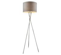 Lampadaire textile gris gradateur de salon lampe télécommande chrome avec ampoules LED RVB