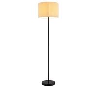 Lampadaire textile nature Lampe sur pied noire Lampe de salon debout LED, métal, 1x LED 9W 810Lm blanc chaud, DxH 38 x 152 cm