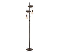 Lampadaire TO4 E27 2X10W en acier marron antique et noir 260x250x1690mm