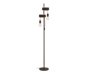 Lampadaire TO4 E27 2X10W en acier marron antique et noir 260x250x1690mm