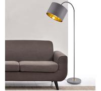 lux.pro Lampe sur Pied Design Lampadaire Moderne Stylé Abat-Jour Inclinable Métal Textile E27 Hauteur 173 cm Gris