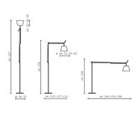 Lampadaire Tolomeo Mega Abat-jour Satin 42 Abat-jour