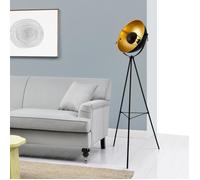 lux.pro Lampadaire Trépied Moderne Lampe sur Pied Design E27 Métal Hauteur 158 cm Noir Laiton