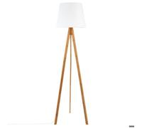 Atmosphera - Lampadaire Trépied Bahi en Bambou H 160 cm, Abat-Jour Blanc - Luminaire sur Pied Pour Salon, Chambre
