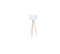 Lampadaire trépied en bois beige, E27, abat-jour tissu - Zuiver, Woodwhite - H151 cm