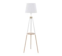 Lampadaire trépied en pin, blanc, 1xE27