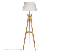 Lampadaire Trépied ""Kalo"" 156cm Naturel & Blanc