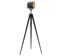 Lampadaire trépied lampe de salon rétro projecteur abat-jour noir doré Artiste VN-L00020-EU