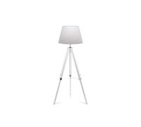 Lampadaire Trépied Lett Pure - Pied Pin Blanc - Abat-jour Coton Blanc - 145 cm