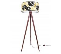 Lampadaire Trépied - Light-Home - Fleurs Dorées - Bois - Hauteur 145 cm