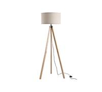 Lampadaire trépied style scandinave 40 W max. dim. 45L x 45l x 152H cm bois de pin lin beige