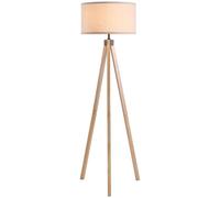 Lampadaire tršŠpied style scandinave 40 W max. dim. 45L x 45l x 152H cm bois de pin lin beige